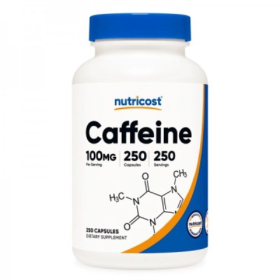 Caffeine 100 мг 250 капсули | Nutricost