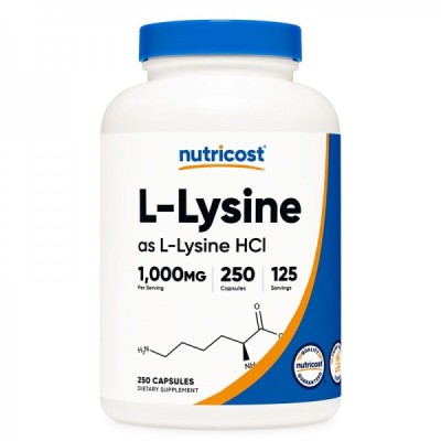 L-Lysine 500 мг 250 капсули | Nutricost