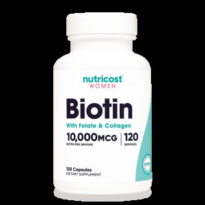Biotin with Folate & Collagen 120 капсули | Nutricost