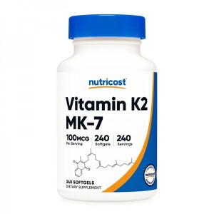 Vitamin K2 MK-7 100 мкг 240 гел-капсули | Nutricost