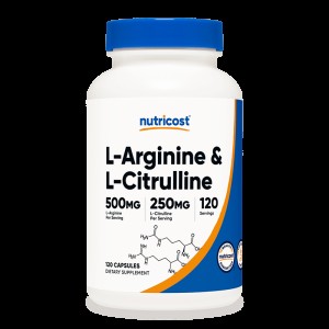 L-Arginine + L-Citrulline 120 капсули | Nutricost L-Arginine + L-Citrulline 120 капсули | Nutricost