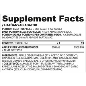 Apple Cider Vinegar 500 mg - 90 капсули Apple Cider Vinegar 500 mg - 90 капсули