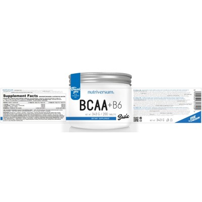 BCAA + B6 Tablets - 200 Таблетки | Nutriversum