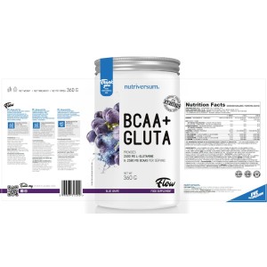 BCAA + Gluta Powder | Flow - Касис 360 грама