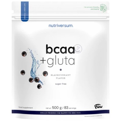 BCAA + Gluta Powder | Flow - Синя малина 500 г | Nutriversum
