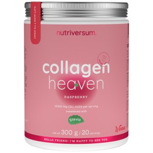 Collagen Heaven | added Zinc, Vitamin C and Hyaluronic Acid - Малина със стевия 300 г | Nutriversum