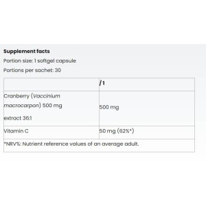 Cranberry Caps + Vitamin C 30 капсули | Nutriversum