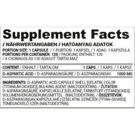 DAA Dark D-Aspartic Acid 1000 мг 60 капсули | Nutriversum