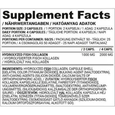 Hydrolyzed Fish Collagen 500 mg | Dedicated to Women - 100 капсули | Nutriversum
