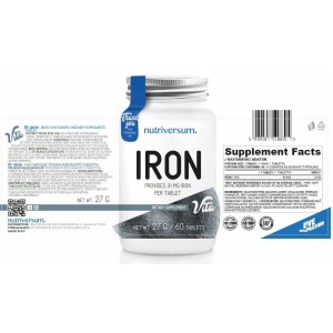 Iron 30 mg | Ferrous Fumarate - 30 Таблетки | Nutriversum