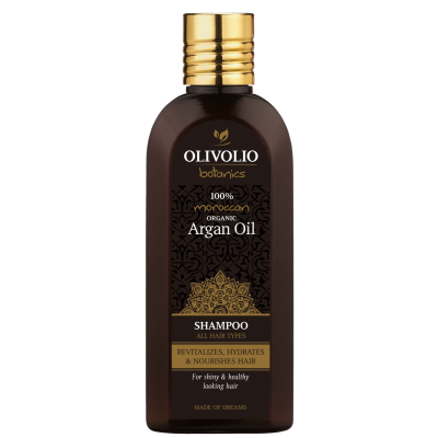 Argan Oil Shampoo All Hair Types 200 мл | Olivolio С възстановяващи и ревитализиращи свойства За по-здрава и бляскава коса Предпазва косата Прави косата по-плътна и лъскава Шампоан с Арганово масло за В Argan Oil Shampoo All Hair Types 200 мл | Olivolio С