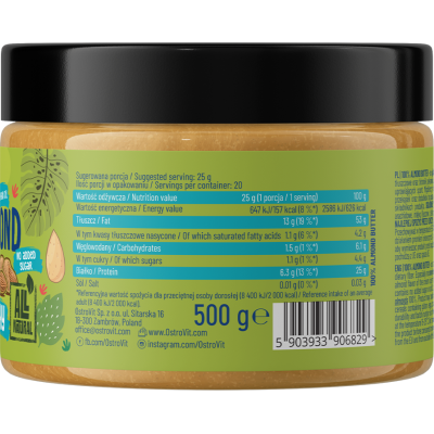 100% Almond Butter Crunchy 500 гр | OstroVit