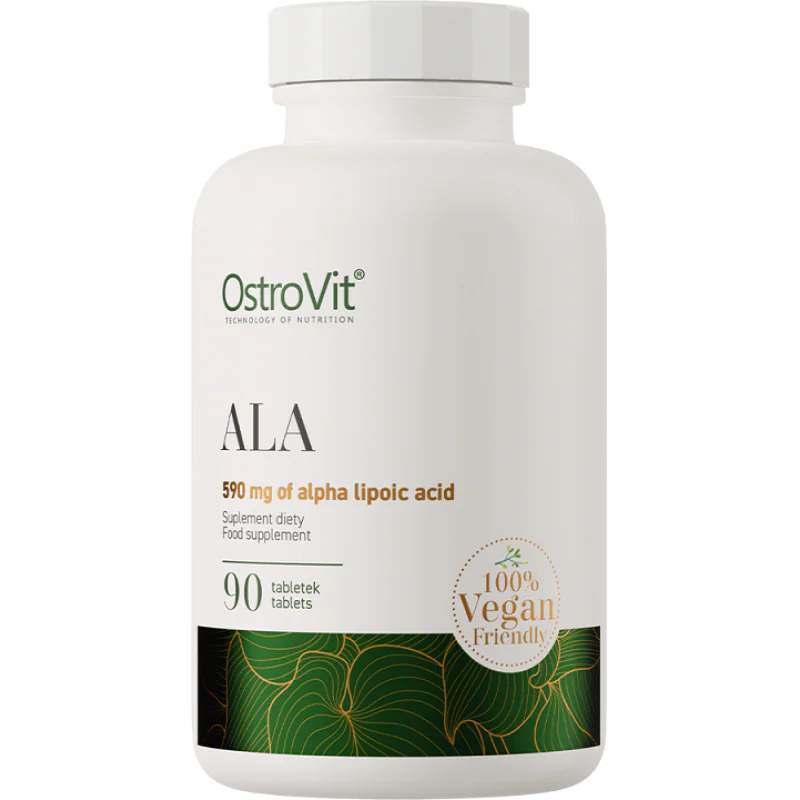 ALA (Alpha Lipoic Acid) 600 мг 90 таблетки | OstroVit ALA (Alpha Lipoic Acid) 600 мг 90 таблетки | OstroVit Силни антиоксидантни свойства Подпомага намаляването на телесните мазнини Увеличава усвояването на някои хранителни вещества Допринася ALA (Alpha Lipoic Acid) 600 мг 90 таблетки | OstroVit Силни антиоксидантни свойства Подпомага намаляването на телесните мазнини Увеличава усвояването на някои хранителни вещества Допринася за забавяне на п ALA (Alpha Lipoic Acid) 600 мг 90 таблетки | Ostr