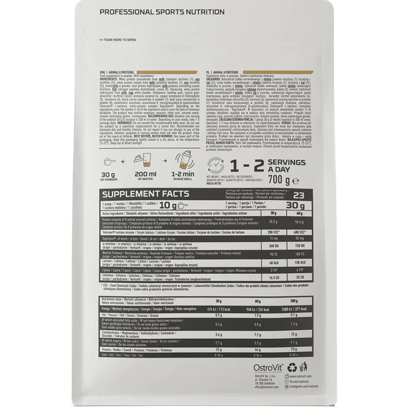 Animal 8 Proteins 700 гр | OstroVit Animal 8 Proteins 700 гр | OstroVit