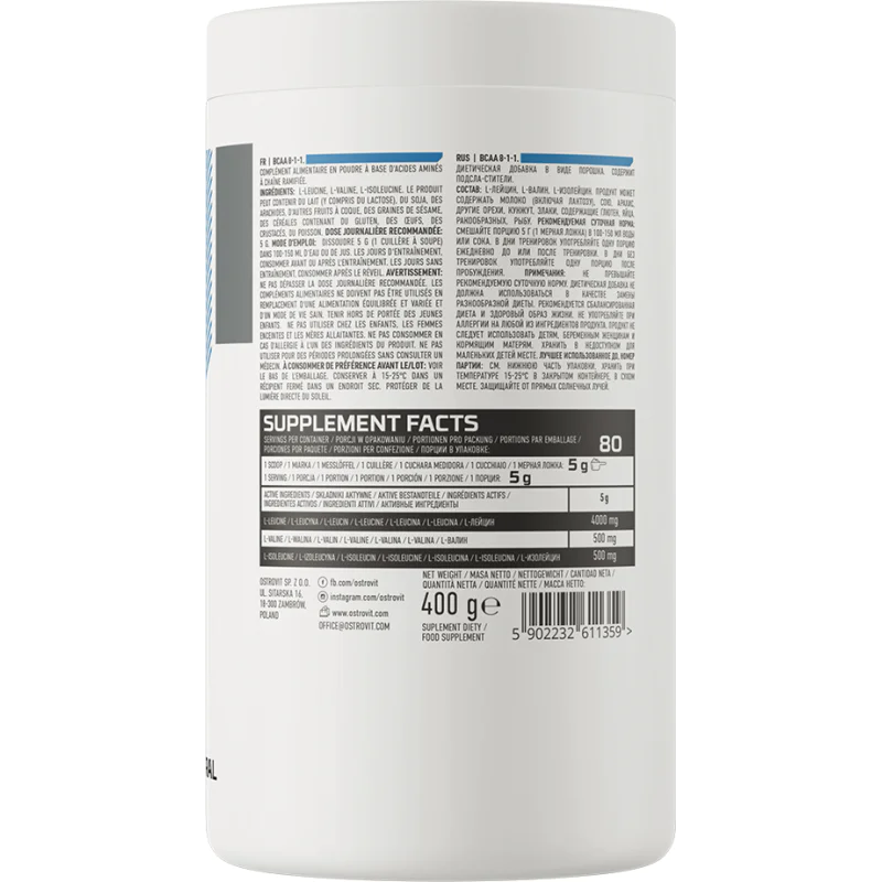 BCAA 8:1:1 Powder 400 гр | OstroVit BCAA 8:1:1 Powder 400 гр | OstroVit