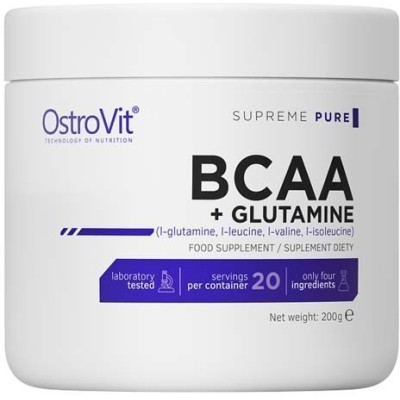 BCAA + Glutamine Powder 200/500 гр | OstroVit Подпомага анаболизма на мускулната тъкан Предизвиква синтеза на мускулни протеини Подобрява процесите на регенерация Подпомага физическата активност Огранич BCAA + Glutamine Powder 200/500 гр | OstroVit Подпом