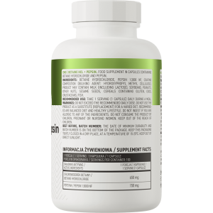 Betaine HCl + Pepsin 100 капсули | OstroVit Betaine HCl + Pepsin 100 капсули | OstroVit