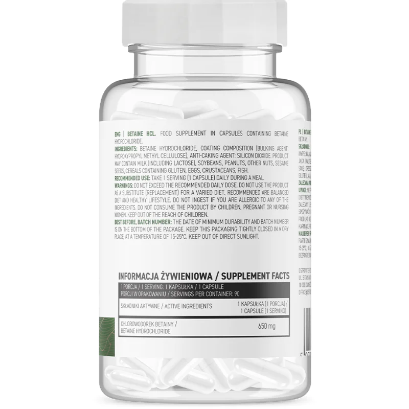 Betaine HCl 650 мг 90 капсули | OstroVit Betaine HCl 650 мг 90 капсули | OstroVit