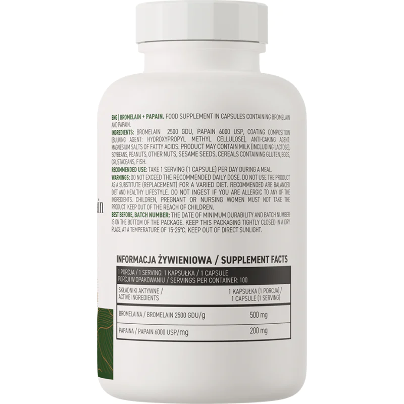 Bromelain + Papain 100 капсули | OstroVit Bromelain + Papain 100 капсули | OstroVit