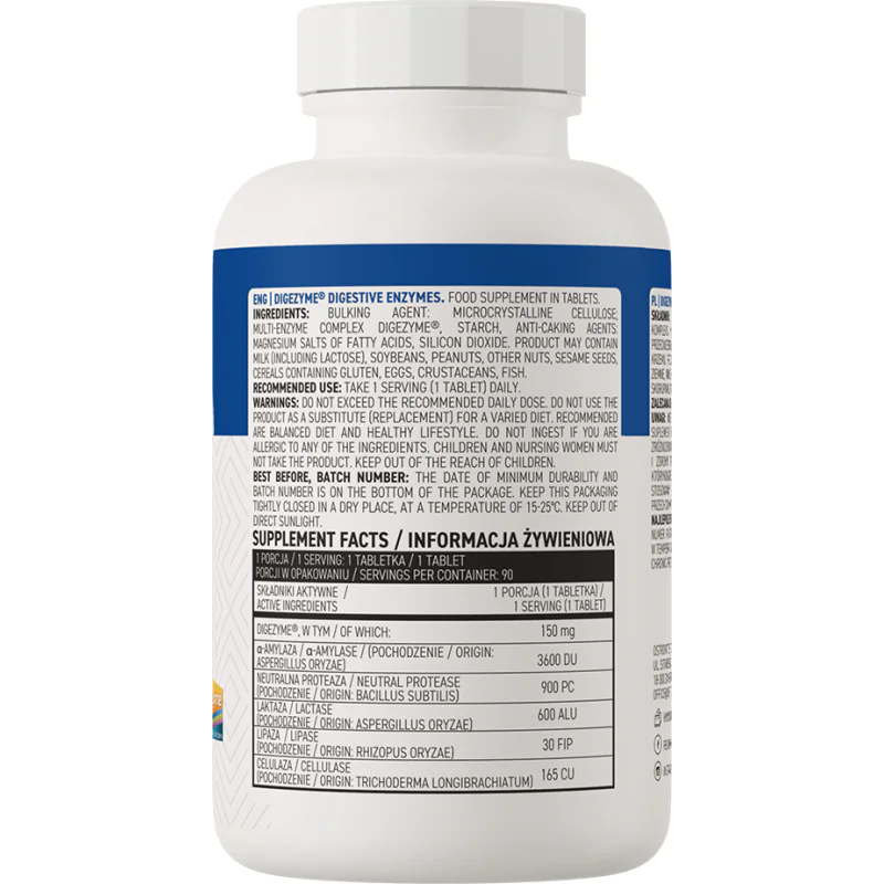DigeZyme Digestive Enzymes 90 таблетки | OstroVit DigeZyme Digestive Enzymes 90 таблетки | OstroVit