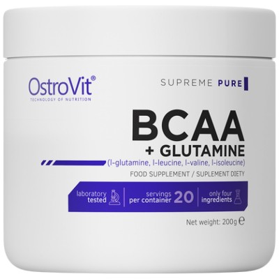 BCAA + Glutamine Powder - Неовкусен 200 гр | OstroVit BCAA + Glutamine Powder - Неовкусен 200 гр | OstroVit