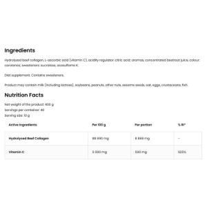 Collagen + Vitamin C Powder - Ананас 400 гр | OstroVit