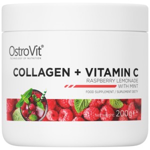 Collagen + Vitamin C Powder - Малинова лимонада с мента 200 гр | OstroVit