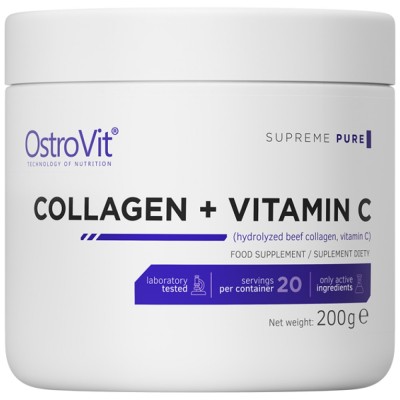 Collagen + Vitamin C Powder - Неовкусен 200 гр | OstroVit Collagen + Vitamin C Powder - Неовкусен 200 гр | OstroVit