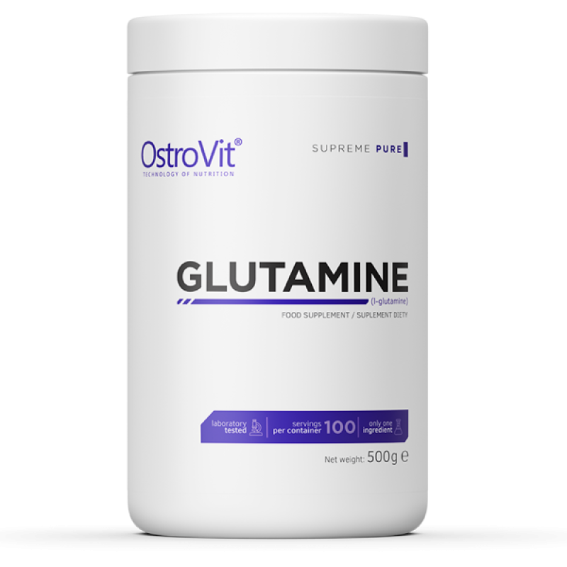 Glutamine Powder 500 гр | OstroVit Действа антикатаболно върху клетките Подобрява ресинтеза на мускулен гликоген Намалява значително времето за регенерация след тежки тренировки Подпомага имунната система Glutamine Powder 500 гр | OstroVit Действа антикат