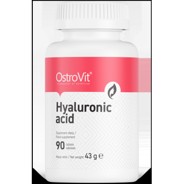 Hyaluronic Acid 70 мг 90 таблетки | OstroVit Отговорна за хидратацията на кожата Подобрява еластичността и се грижи за здравето на кожата Притежава противовъзпалителни ефекти Хиалуронова Киселина на таблет Hyaluronic Acid 70 мг 90 таблетки | OstroVit Отго