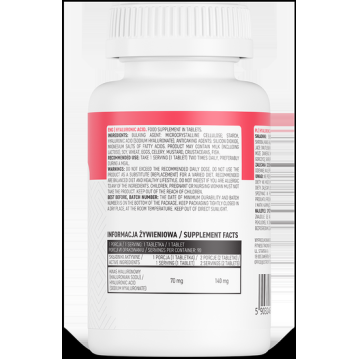 Hyaluronic Acid 70 мг 90 таблетки | OstroVit Отговорна за хидратацията на кожата Подобрява еластичността и се грижи за здравето на кожата Притежава противовъзпалителни ефекти Хиалуронова Киселина на таблет Hyaluronic Acid 70 мг 90 таблетки | OstroVit Отго