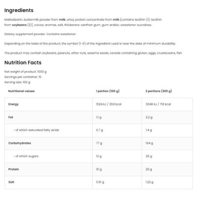 High Carb Low Fat Mass Gainer - Ягода и банан 1000 гр | OstroVit