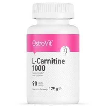 L-Carnitine 1000 мг 90 таблетки | OstroVit Повишава енергийната ефективност на тялото Показва кардиопротективни свойства Подпомага поддържането на стройна фигура Забавя появата на умора Повишава интензи L-Carnitine 1000 мг 90 таблетки | OstroVit Повишава 