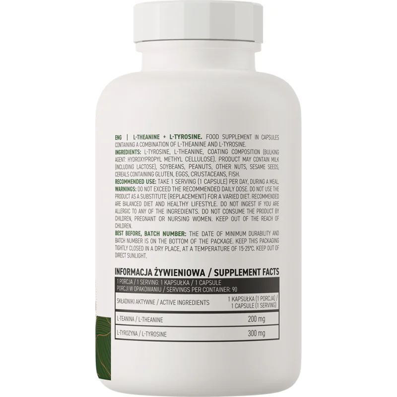 L-Theanine + L-Tyrosine 90 капсули | OstroVit L-Theanine + L-Tyrosine 90 капсули | OstroVit