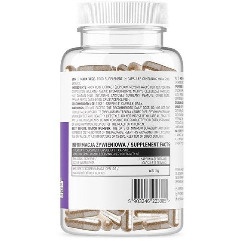 Maca 600 мг 60 веге капсули | OstroVit Maca 600 мг 60 веге капсули | OstroVitПомага за увеличаване на издръжливостта на тялото
Доказано реално въздействие върху повишаването на либидото
Може да намали умората, безпокойството и дори депресията
Maca 600 мг 60 веге капсули | OstroVit Помага за увеличаване на издръжливостта на тялото Доказано реално въздействие върху повишаването на либидото Може да намали умората, безпокойството и дори депресията Maca 600 мг 60 веге капсули | OstroVit Помага за у