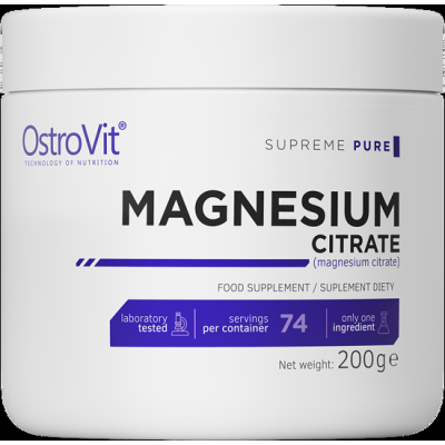 Magnesium Citrate 200 гр OstroVit Допринася за намаляване на умората Помага за поддържане на електролитния баланс Поддържа правилния енергиен метаболизъм Помага за правилното функциониране на нервната Magnesium Citrate 200 гр OstroVit Допринася за намаляв