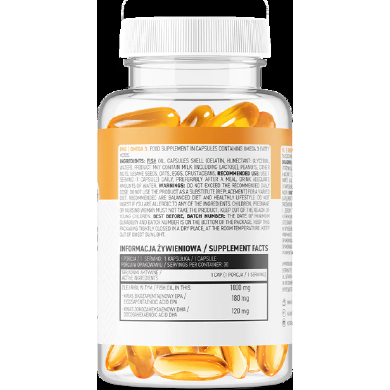 Omega 3 1000 мг 180 капсули | OstroVit Omega 3 1000 мг 180 капсули | OstroVit Източник на омега-3 мастни киселини (EPA и DHA) Подобрява функционирането на сърдечно-съдовата система Оптимизира правилното функциониране на мозъка Намалява нивото Omega 3 1000 мг 180 капсули | OstroVit Източник на омега-3 мастни киселини (EPA и DHA) Подобрява функционирането на сърдечно-съдовата система Оптимизира правилното функциониране на мозъка Намалява нивото н Omega 3 1000 мг 180 капсули | OstroVit Източник н