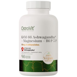 KSM-66 Ashwagandha + Magnesium + B6 P-5-P 90 капсули | OstroVit