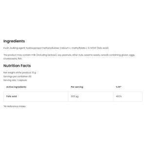 Methylofolian | Methyl Folate 5-MTHF Folic Acid 800 mcg - 60 капсули | OstroVit
