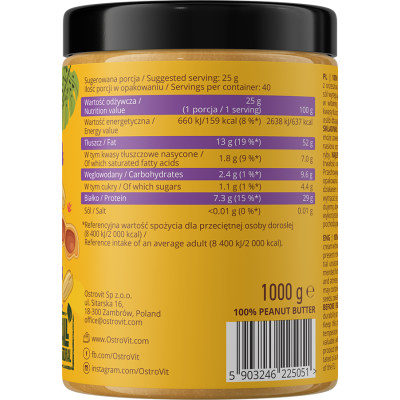 100% Peanut Butter Crunchy 1000 гр | OstroVit