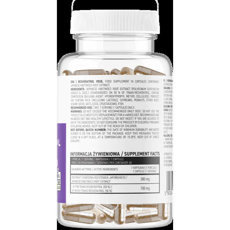 Resveratrol 150 мг 60 веге капсули | OstroVit Resveratrol 150 мг 60 веге капсули | OstroVitПритежава антибактериален ефект
Подпомага правилното функциониране на сърдечно-съдовата система
Намалява нивата на глюкоза и триглицериди в кръвта
Мощ Resveratrol 150 мг 60 веге капсули | OstroVit Притежава антибактериален ефект Подпомага правилното функциониране на сърдечно-съдовата система Намалява нивата на глюкоза и триглицериди в кръвта Мощен Resveratrol 150 мг 60 веге капсули | OstroVit Притежава