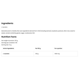 Pure L-Tyrosine Powder - Портокал 210 гр | Ostrovit