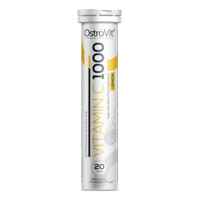 Vitamin C 1000 мг 20 разтворими таблетки | OstroVit Помага за поддържане на здрава костна и ставна структура Допринася за по-бавното стареене на кожата Голям антиоксидантен потенциал Спомага за по-доброто Vitamin C 1000 мг 20 разтворими таблетки | OstroVi