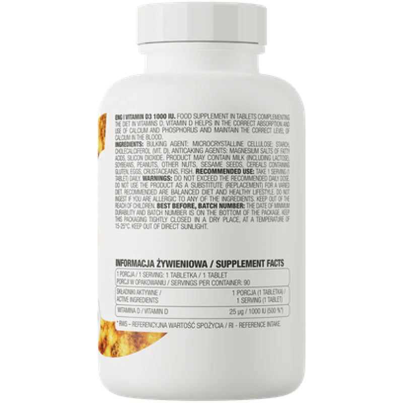 Vitamin D3 1000 IU 90 таблетки | OstroVit Vitamin D3 1000 IU 90 таблетки | OstroVit