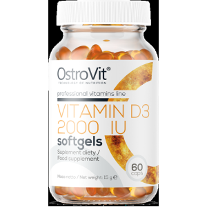 Vitamin D3 2000 IU 60 гел-капсули | OstroVit Укрепва имунната система Поддържа мускулната сила Помага за усвояването на калций и фосфор Поддържа здравето на кости и зъби Витамин Д 2000 IU 60 гел-капсули Vitamin D3 2000 IU 60 гел-капсули | OstroVit Укрепва