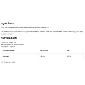 Vitamin B2 Riboflavin 40 мг 60 капсули | OstroVit
