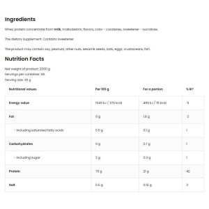 100% Whey Protein - Бисквитена мечта 2000 гр | OstroVit