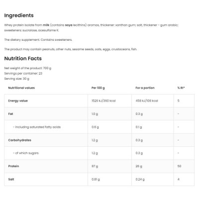 Whey Protein Isolate - Горски плодове 700 гр | OstroVit Whey Protein Isolate - Горски плодове 700 гр | OstroVit