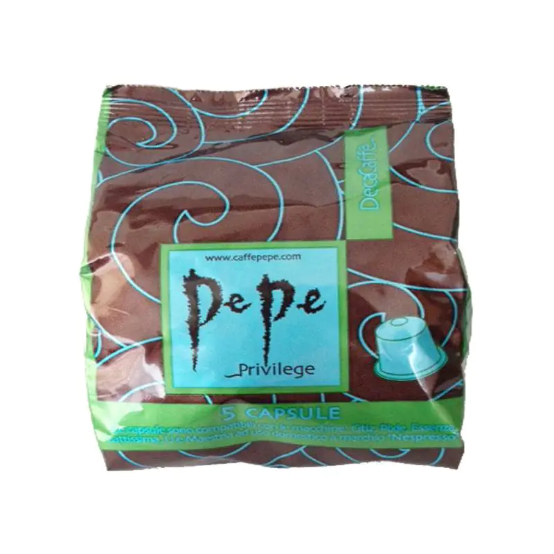 Pepe Decaffeinato - без кофеин Nespresso система 5 бр. Кафе капсули Pepe Decaffeinato - без кофеин Nespresso система 5 бр Кафе капсулиКакво представлява Безкофеиновото кафе на Caffe Pepe? Pepe Decaffeinato - без кофеин Nespresso система 5 бр Кафе капсули Какво представлява Безкофеиновото кафе на Caffe Pepe? Капсулите на кафето Decaffeinato Nespresso система от Пепе 5 бр на супер ц Pepe Decaffeinato - без кофеин Nespresso система 5 бр Кафе