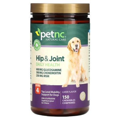 Glucosamine + Chondroitin + MSM for Dogs 150 таблетки | PetNC USA Облекчава болката Влияе върху регенерацията на ставите Регенерира хрущяла и спомага за поддържане на еластичността му Поддържа нормалната ф Glucosamine + Chondroitin + MSM for Dogs 150 табл